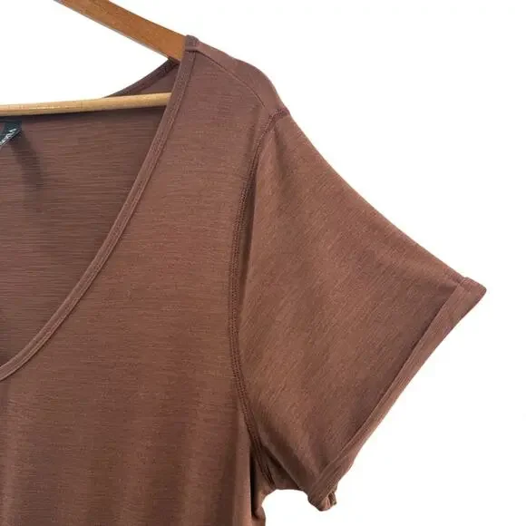 Vuori All Day Jumpsuit Short Sleeve Rolled Crop Terracotta Heather Brown Size XL - Picture 6 of 14